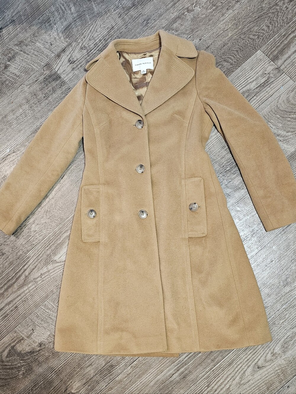 Banana Republic Tan Wool Trench Coat - Picture 3 of 6